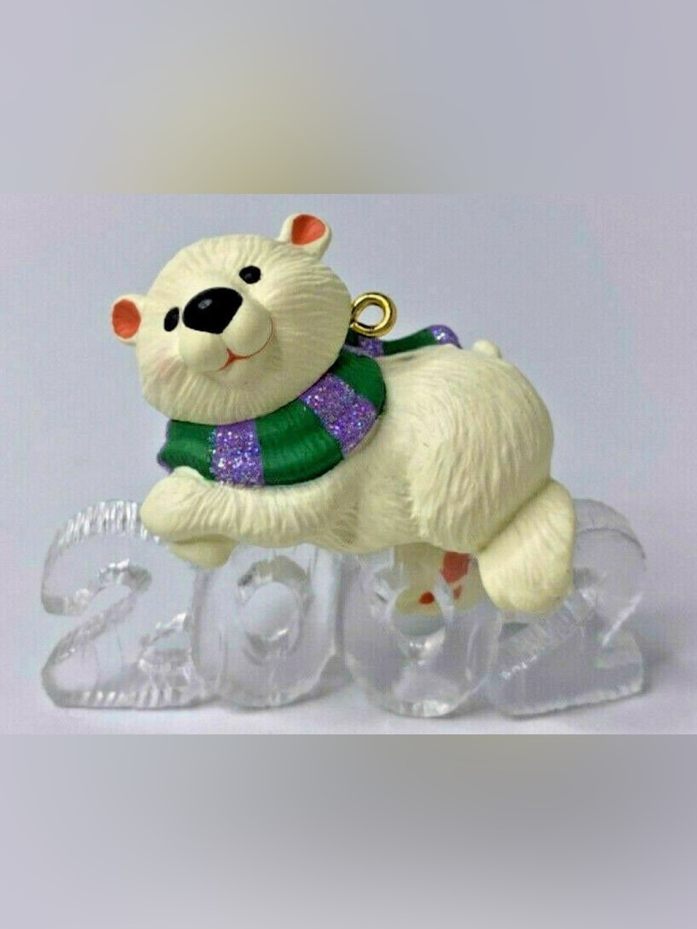 2002 Cool Decade Hallmark White Polar Bear Ornament Hallmark Keepsake